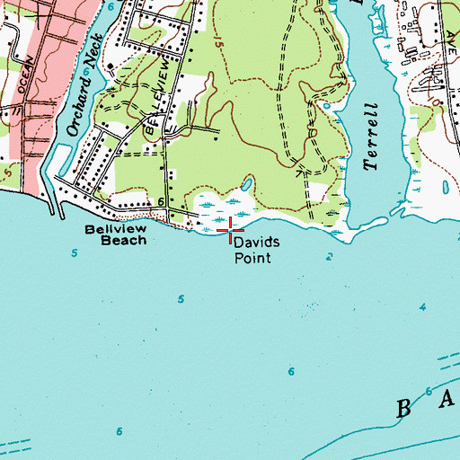 Topographic Map of Davids Point, NY