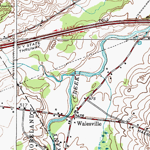 Topographic Map of Deans Creek, NY