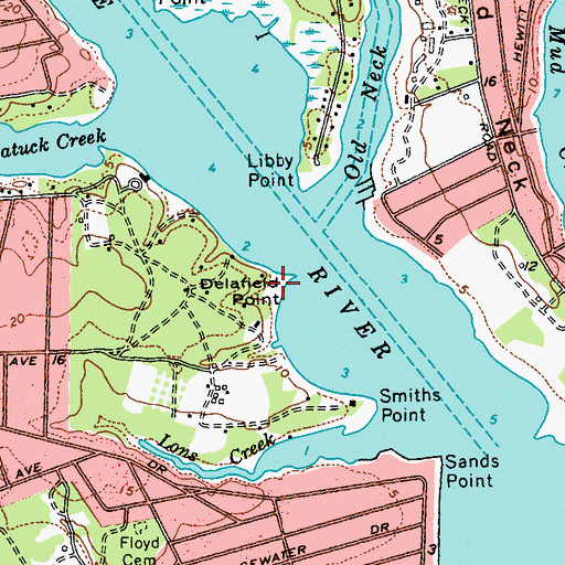 Topographic Map of Delafield Point, NY