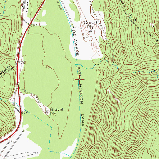 Topographic Map of Delaware and Hudson Canal, NY