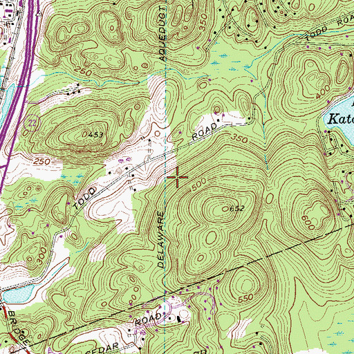 Topographic Map of Delaware Aqueduct, NY