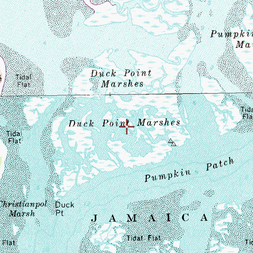 Topographic Map of Duck Point Marshes, NY