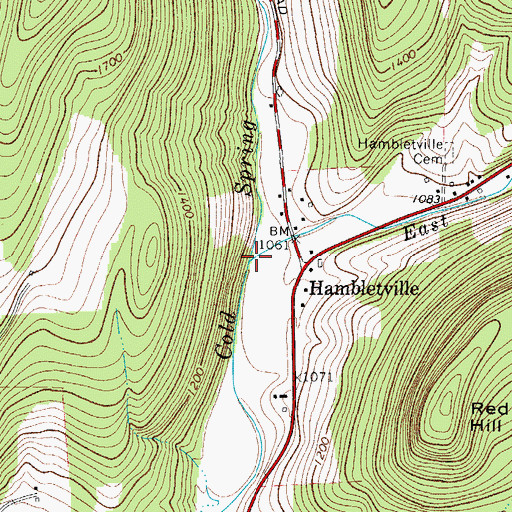 Topographic Map of East Branch Cold Spring Creek, NY