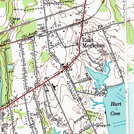 Topographic Map of East Moriches, NY