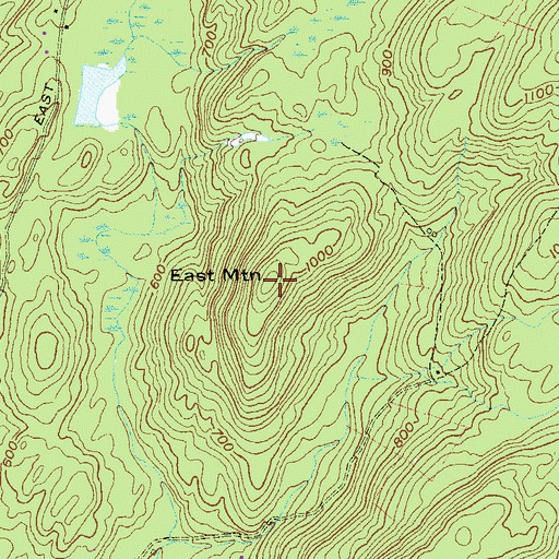 Topographic Map of East Mountain, NY