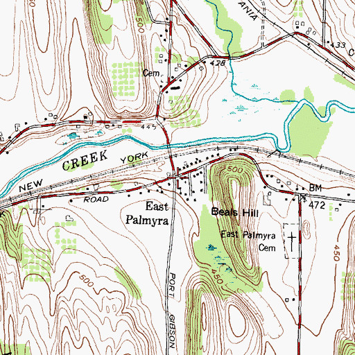 Topographic Map of East Palmyra, NY