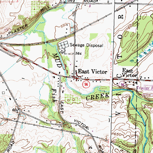 Topographic Map of East Victor, NY