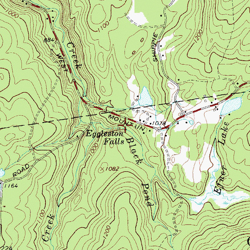 Topographic Map of Eggleston Falls, NY