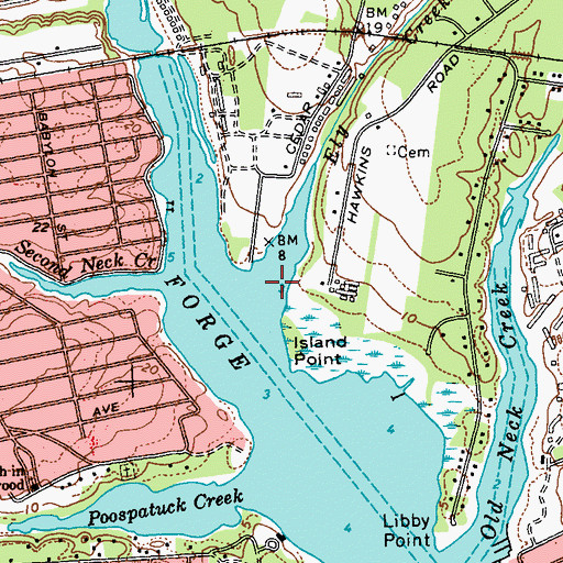 Topographic Map of Ely Creek, NY