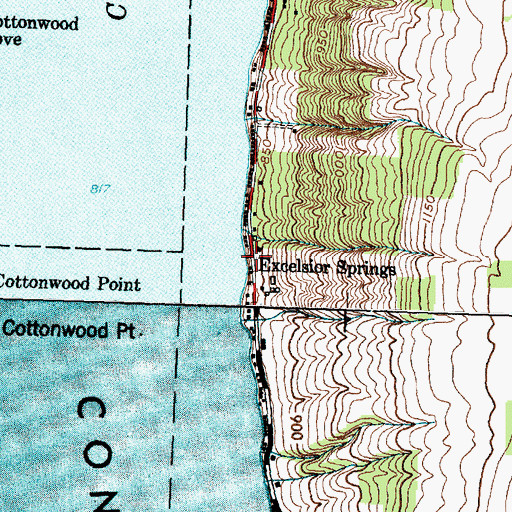 Topographic Map of Excelsior Springs, NY