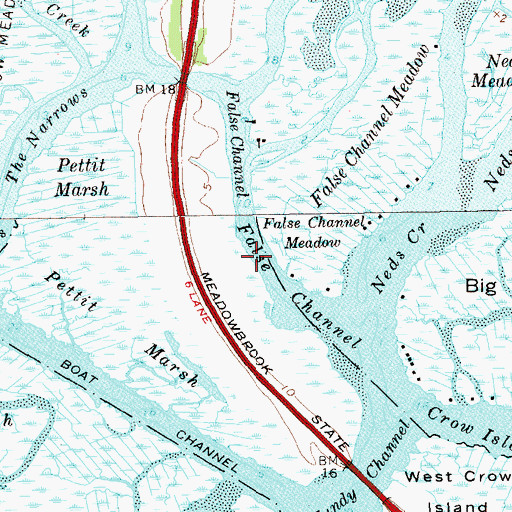 Topographic Map of False Channel, NY