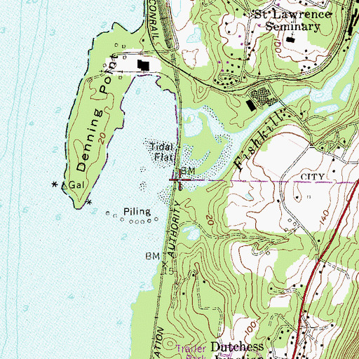 Topographic Map of Fishkill Creek, NY