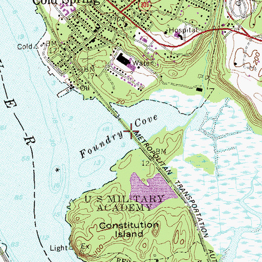 Topographic Map of Foundry Cove, NY