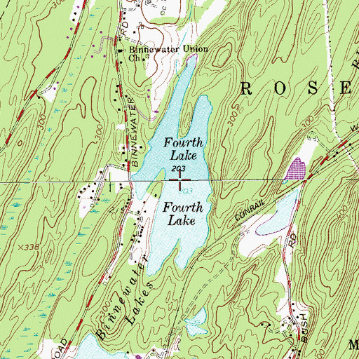 Topographic Map of Fourth Lake, NY