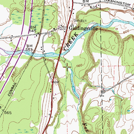 Topographic Map of Fox Creek, NY