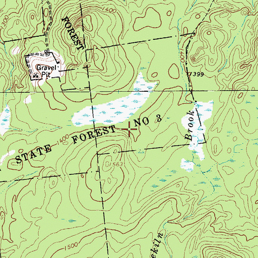 Topographic Map of Franklin State Forest Number Three, NY