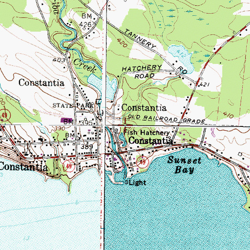 Topographic Map of Frederick Creek, NY