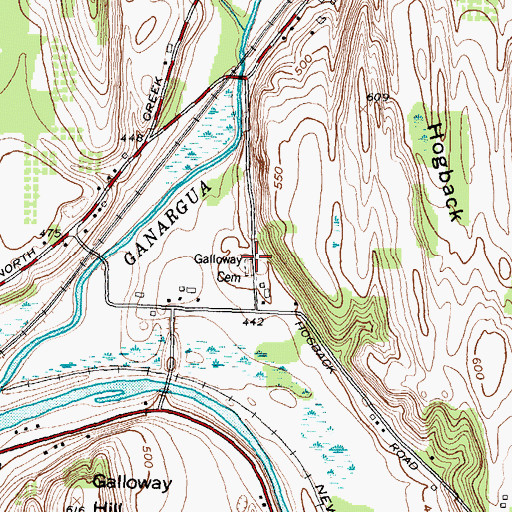 Topographic Map of Galloway Cemetery, NY