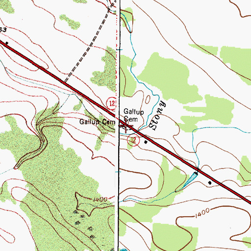 Topographic Map of Gallup Cemetery, NY