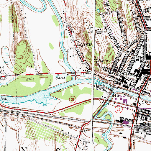 Topographic Map of Ganargua Creek, NY