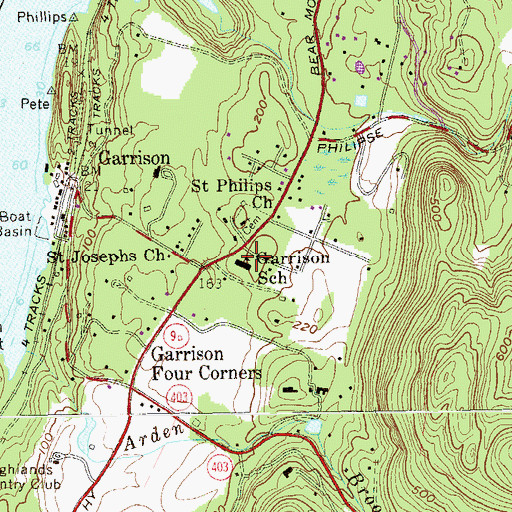 Topographic Map of Garrison School, NY