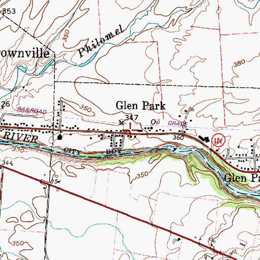 Topographic Map of Glen Park, NY