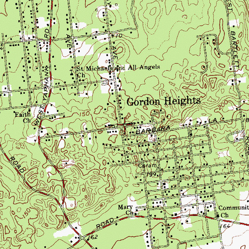 Topographic Map of Gordon Heights, NY