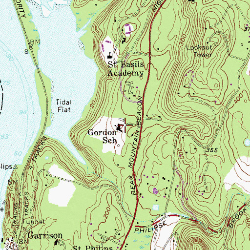 Topographic Map of Gordon School, NY