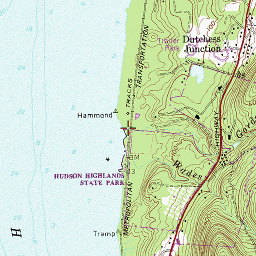 Topographic Map of Gordons Brook, NY