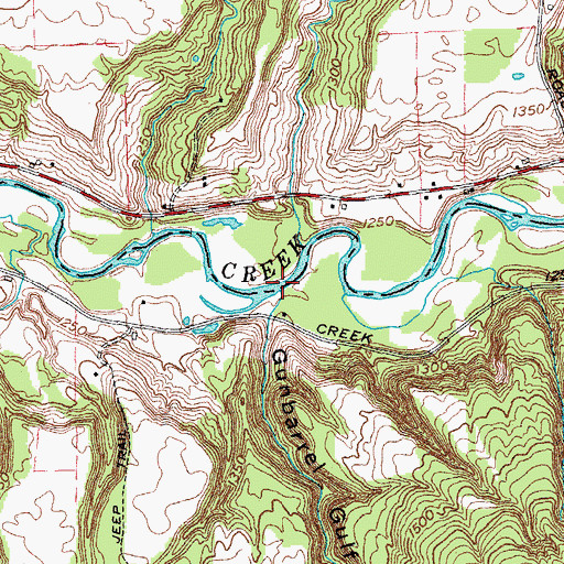 Topographic Map of Gunbarrel Gulf, NY