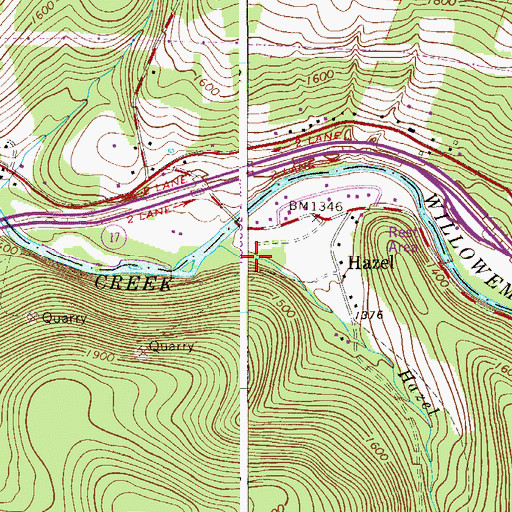 Topographic Map of Hazel Brook, NY
