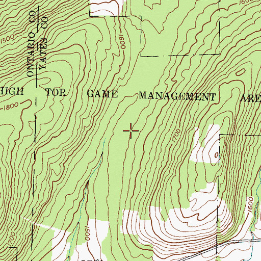 Topographic Map of High Tor Wildlife Management Area, NY