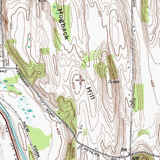 Topographic Map of Hogback Hill, NY