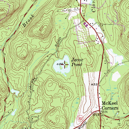 Topographic Map of Jacox Pond, NY