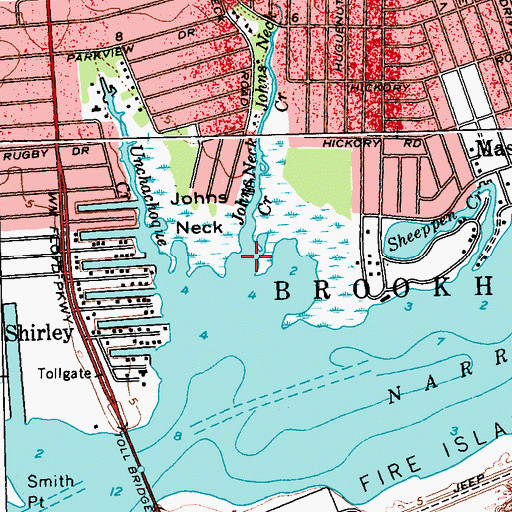 Topographic Map of Johns Neck Creek, NY