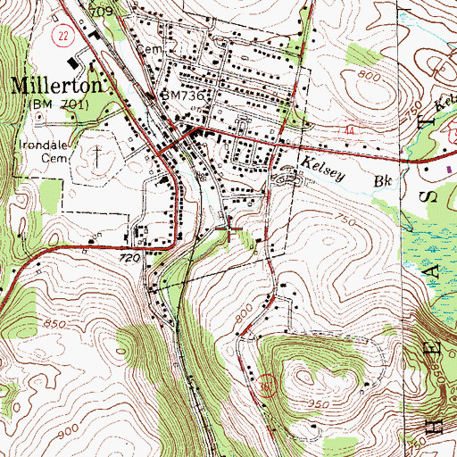 Topographic Map of Kelsey Brook, NY