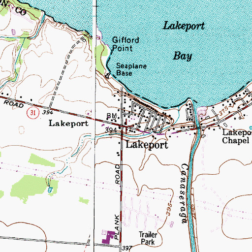 Topographic Map of Lakeport, NY