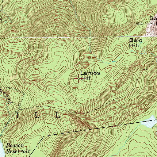 Topographic Map of Lambs Hill, NY