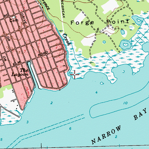 Topographic Map of Lawrence Creek, NY