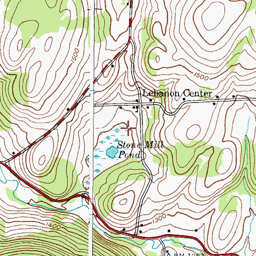 Topographic Map of Lebanon Brook, NY