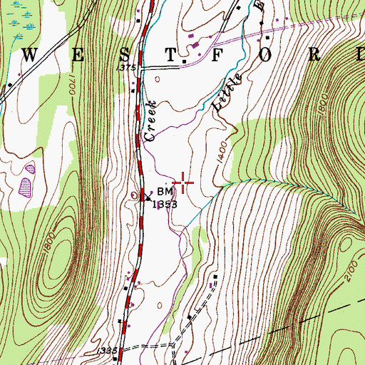 Topographic Map of Little Elk Creek, NY