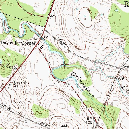 Topographic Map of Little Grindstone Creek, NY