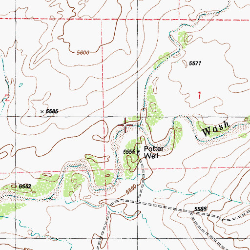 Topographic Map of Potter Place Draw, AZ