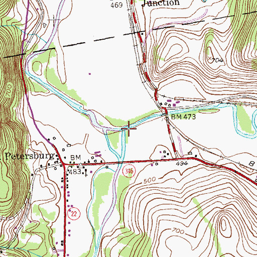 Topographic Map of Little Hoosic River, NY