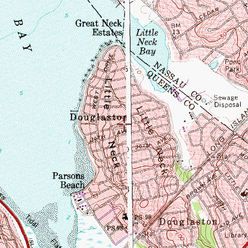 Topographic Map of Little Neck, NY