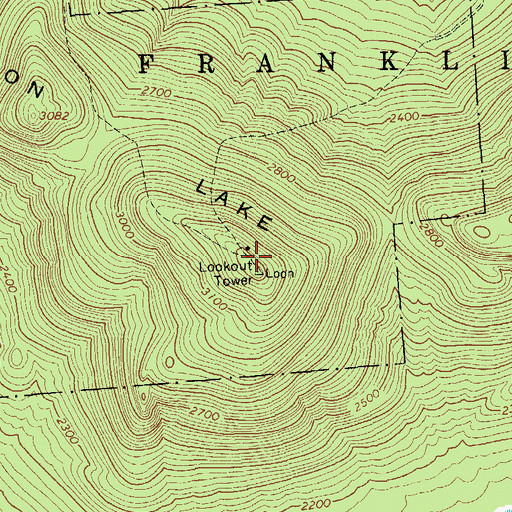 Topographic Map of Loon Lake Mountains, NY