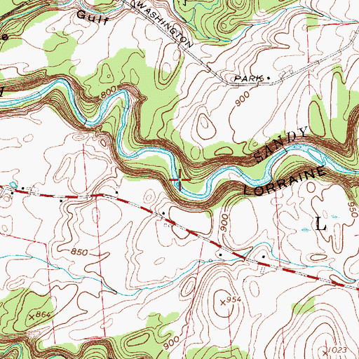 Topographic Map of Lorraine Gulf, NY