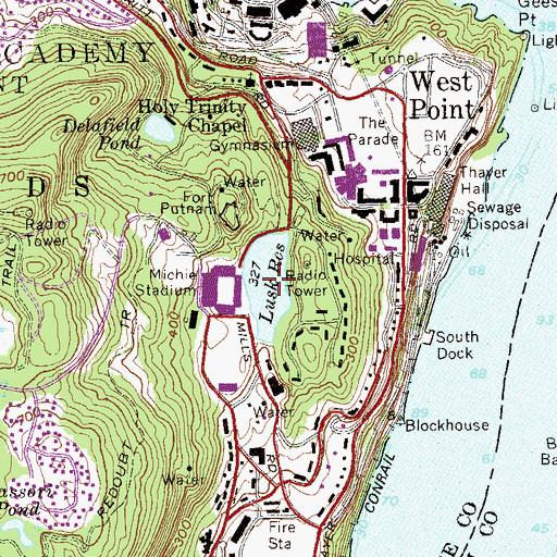 Topographic Map of Lusk Reservoir, NY