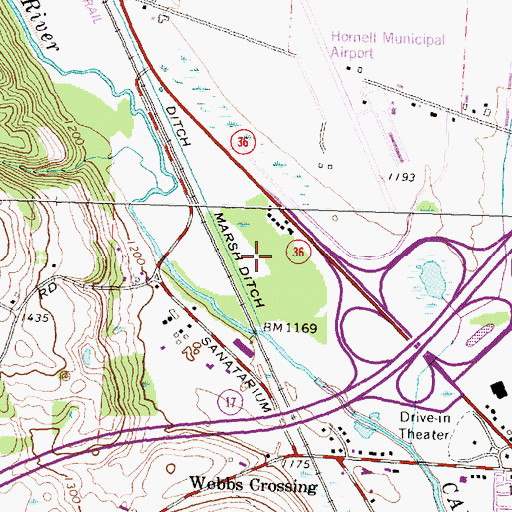 Topographic Map of Marsh Ditch, NY