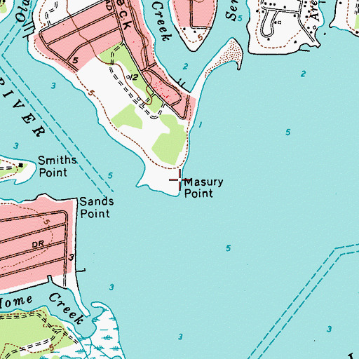 Topographic Map of Masury Point, NY